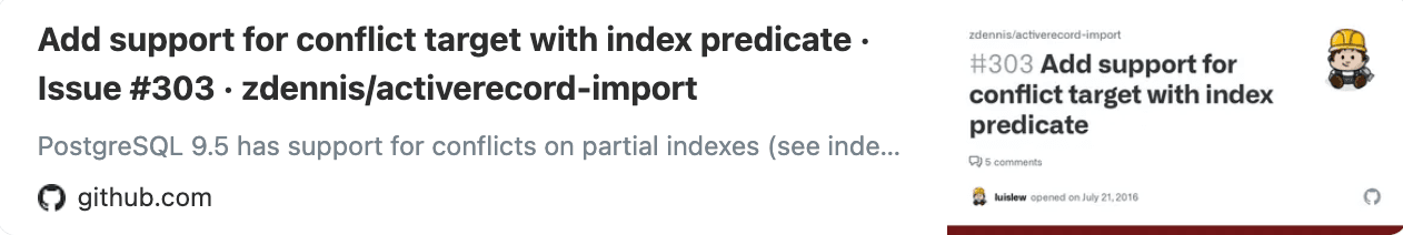 Activerecord-Importに起票されているIssue