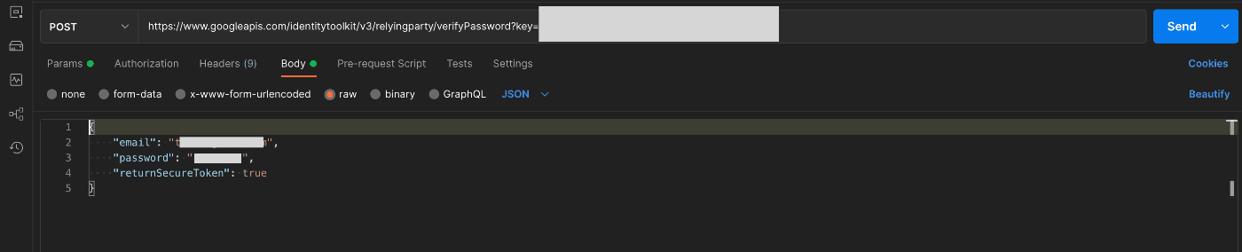 Postmanでの検証時のスクリーンショット